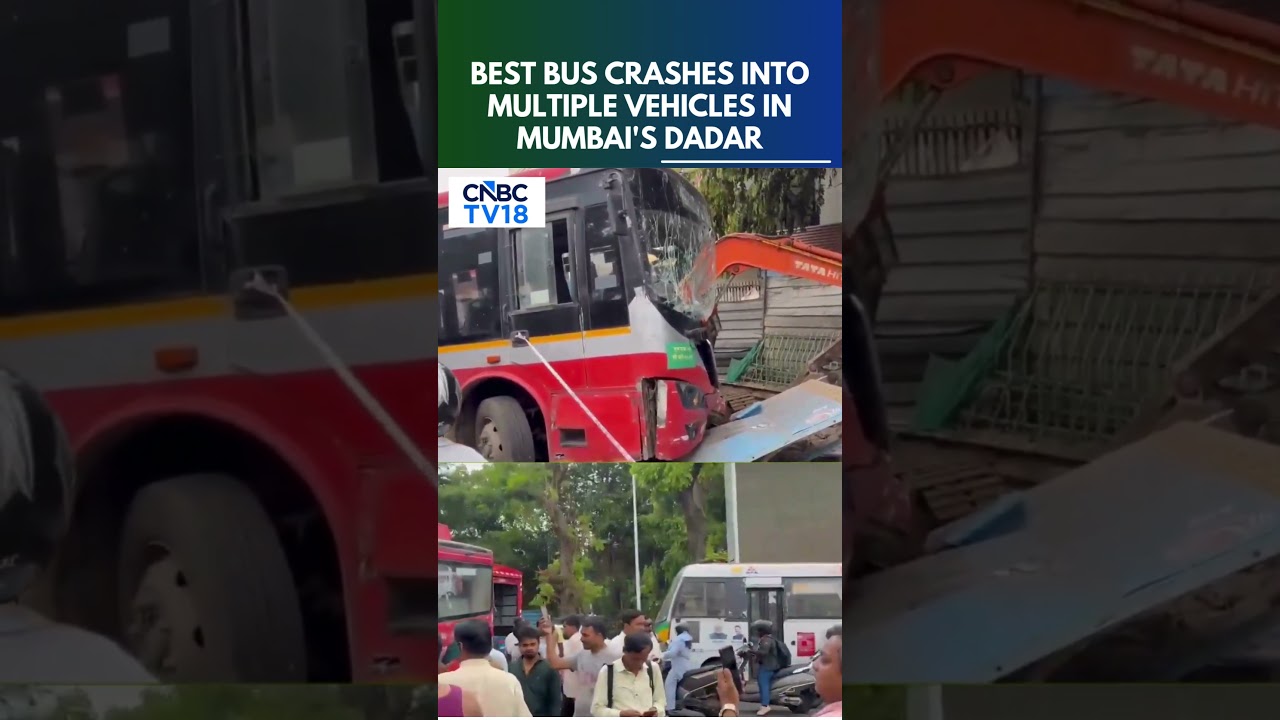 WATCH: BEST Bus Ploughs Into Vehicles Near Plaza Cinema In Dadar, Mumbai | N18S
