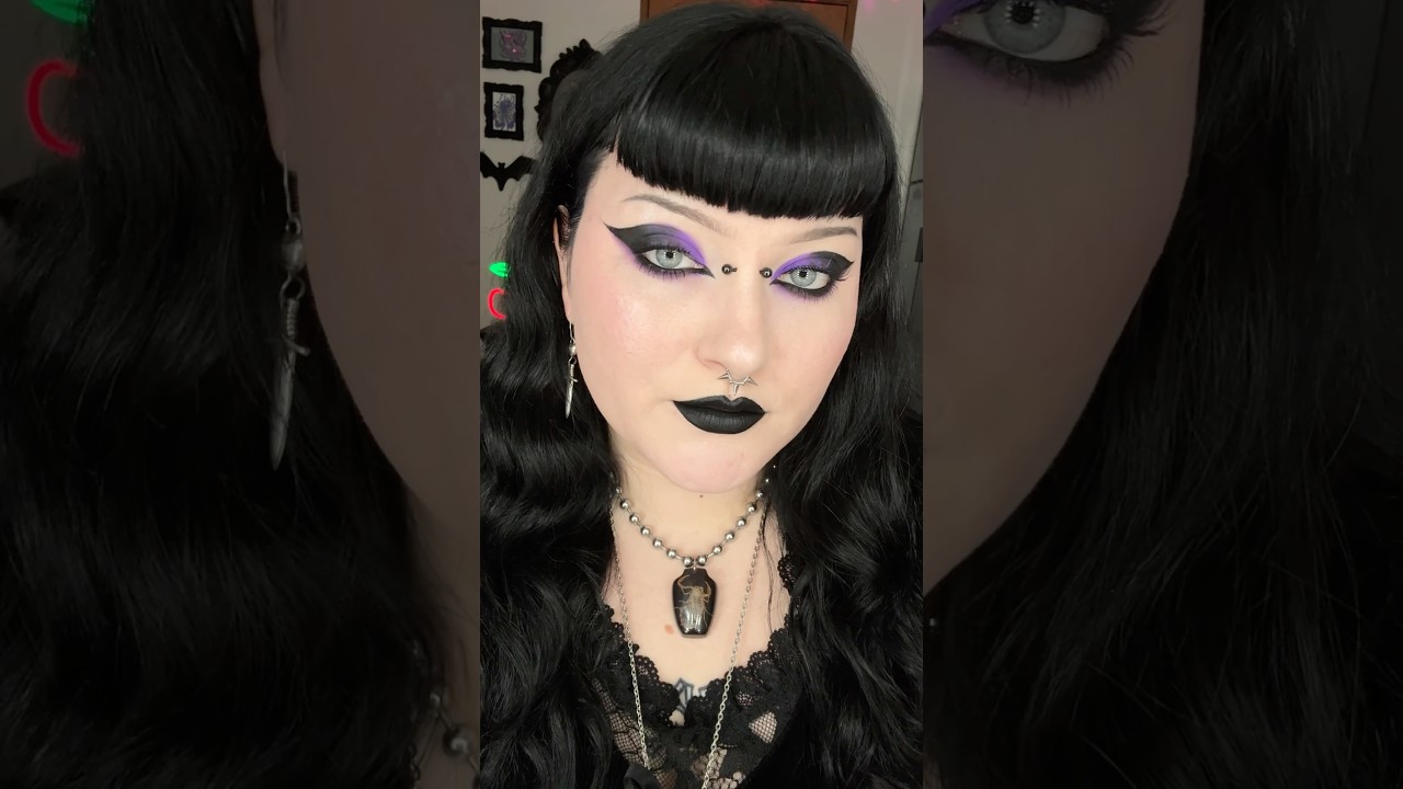Purple + black eye tutorial (all drugstore products)