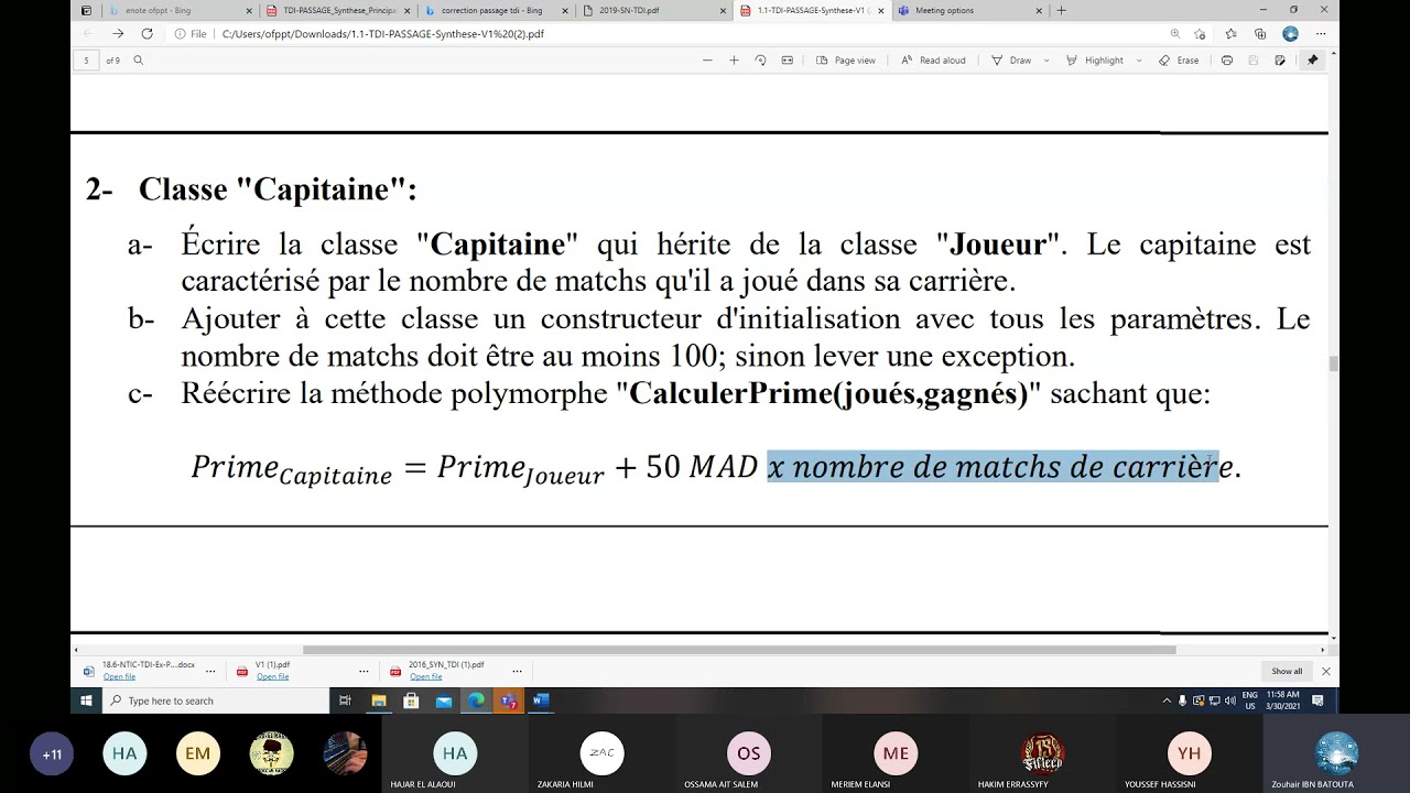 c# Correction exam de passage tdi 2017 partie PEOO gestion d'équipe de football