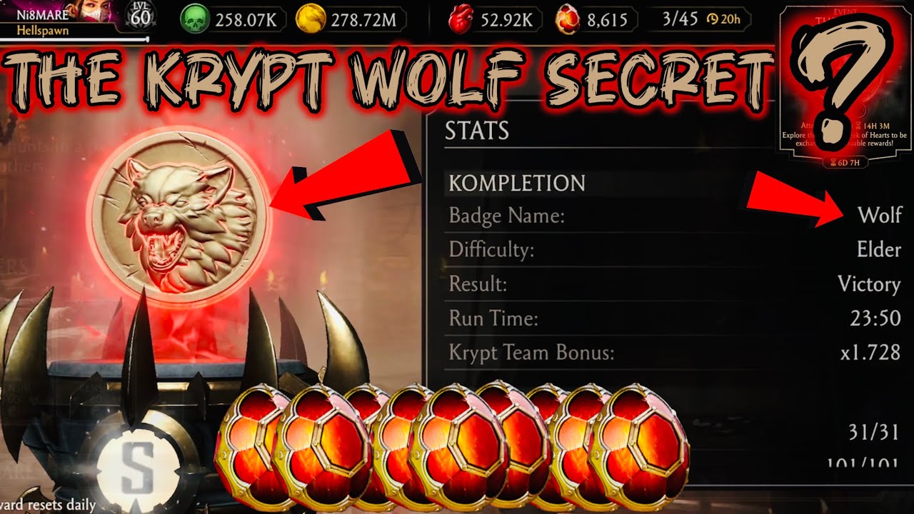 The Krypt New Badge 🐺 Wolf S Requirement’s & Dragon Krystal Reward MK Mobile