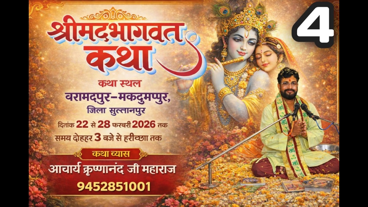 𝑳𝑰𝑽𝑬.𝑫𝑨𝒀 4 / श्रीमद् भागवत कथा  आचार्य श्री कृष्णानंद जी महाराज  द्वाराबरामदपुर / जिला (सुल्तानपुर