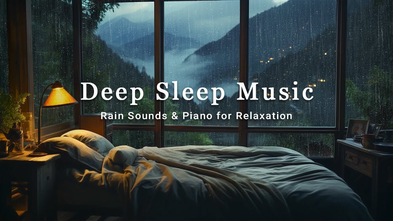 8 Hours of Rain on Window Sounds – Calming Piano Music for Stress Relief and Deep Sleep