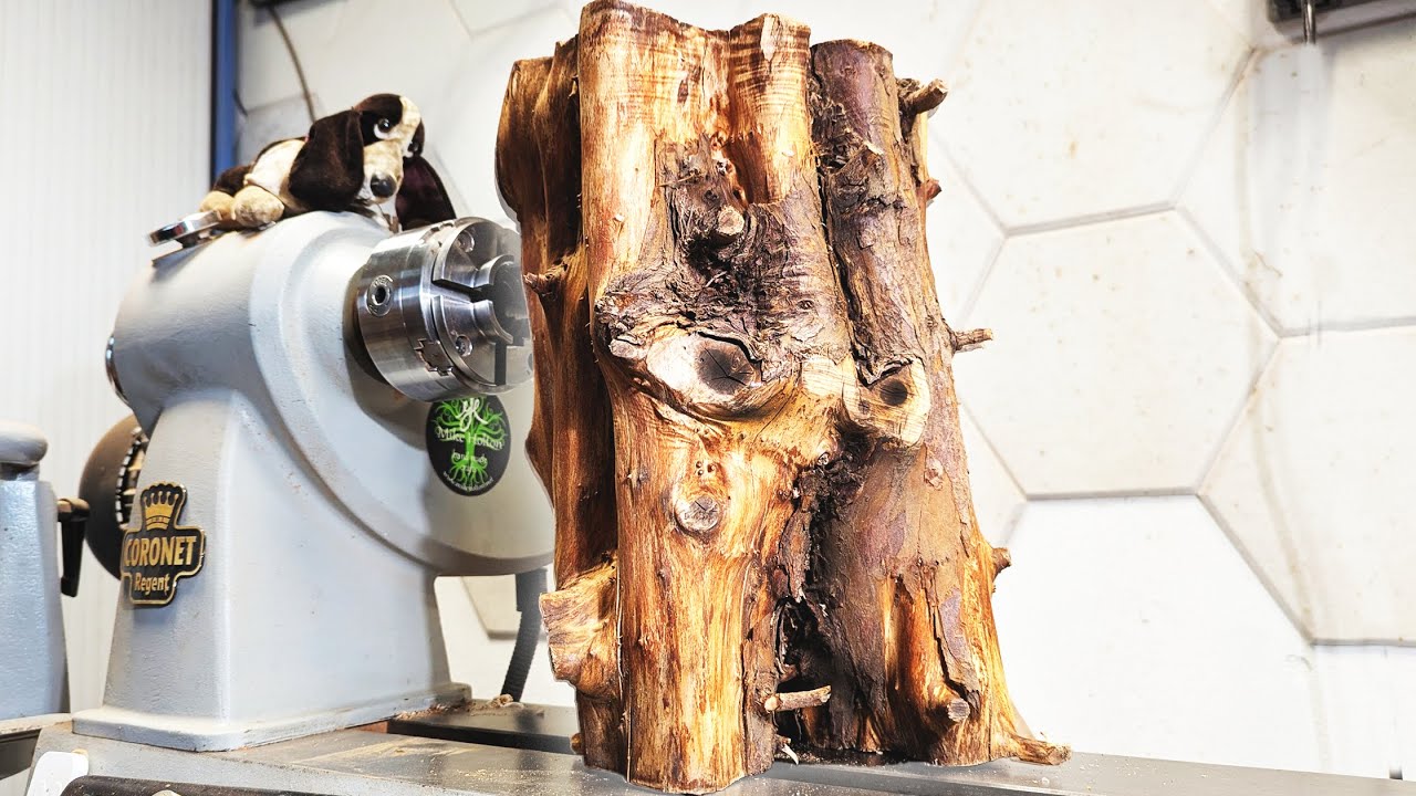 Turning the BEAST!!– A Yew and Resin Woodturning Battle!!