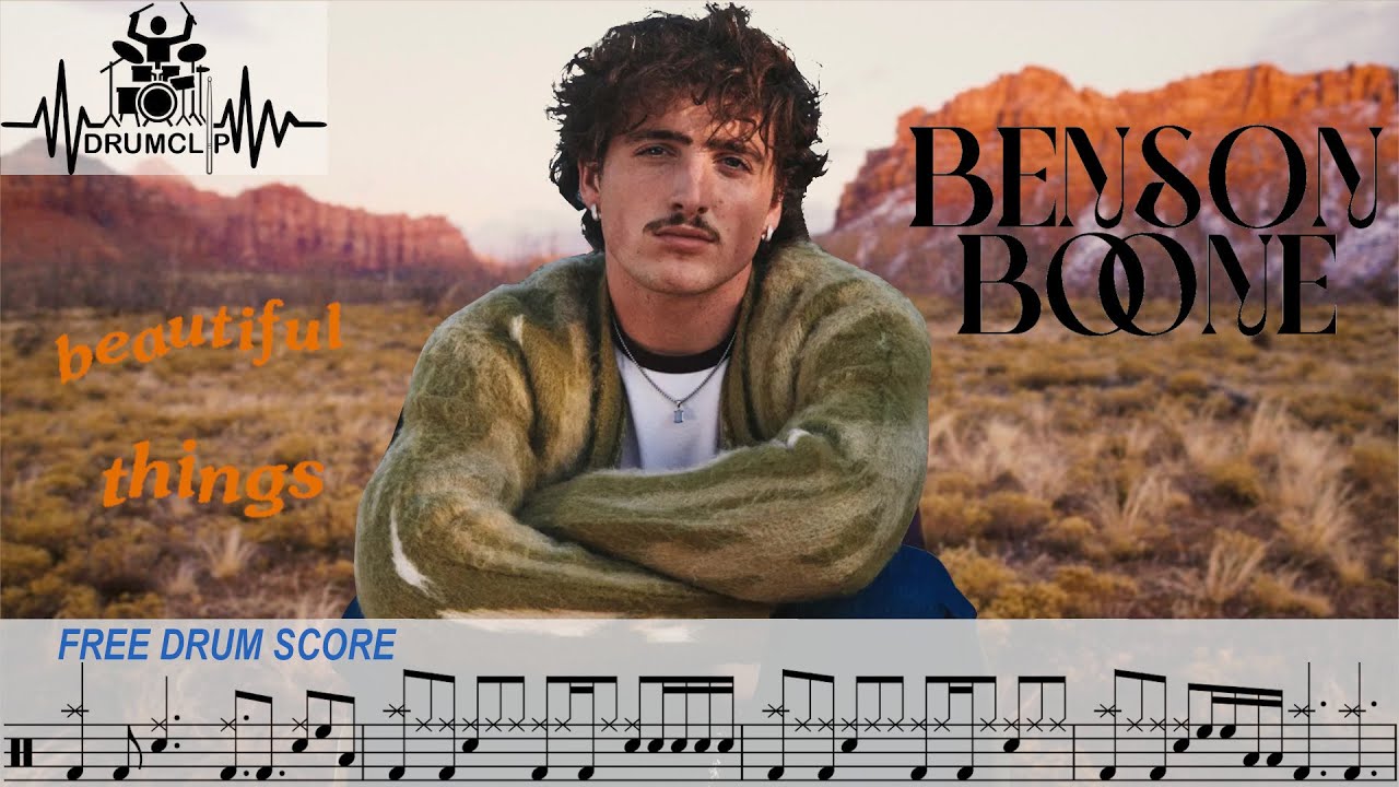 Benson Boone - Beautiful Things (live) (Drum Score)