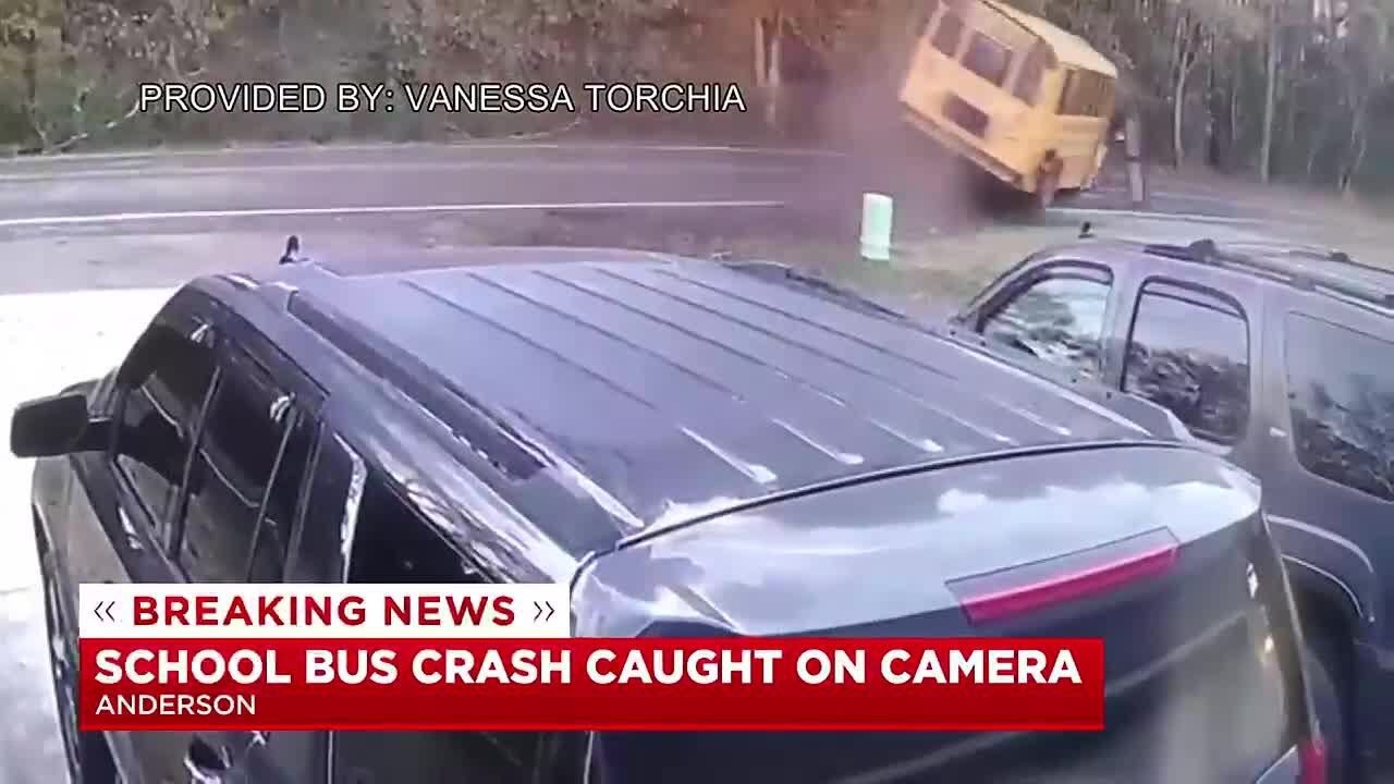 Anderson school bus crash caught on camera