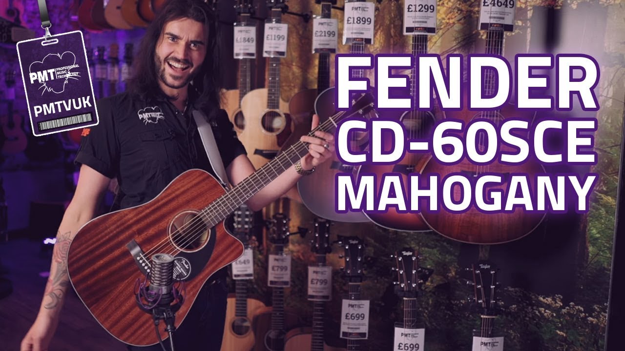 Электроакустическая гитара Fender CD-60SCE, красное дерево | Обзор и демо