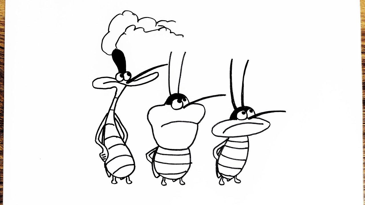 How to Draw Cockroaches (Oggy and the Cockroaches) | Drawing | Sketch | Request Drawing #5
