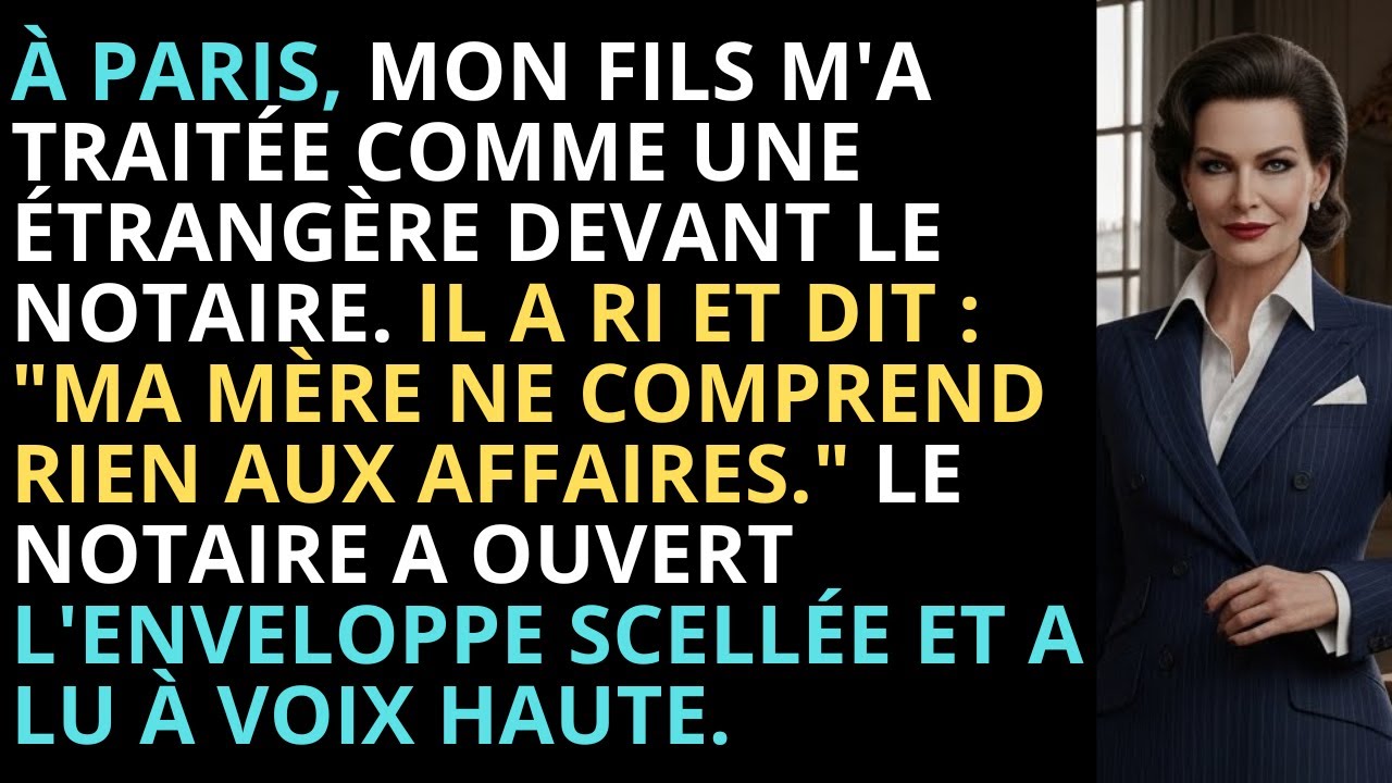 Mon Fils M'a Humiliée Chez Le Notaire. L'Homme A Ouvert L'Enveloppe Et A Dit : 