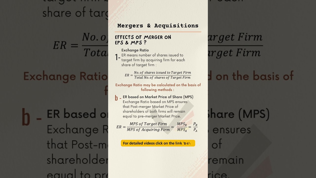 Exchange Ratio | Mergers and Acquisitions Revision 