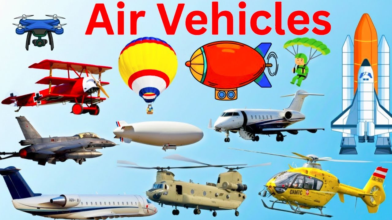Flying transport vehicle name 🤑🤑kids education, many transfer vehicle hindi snd English medium sch