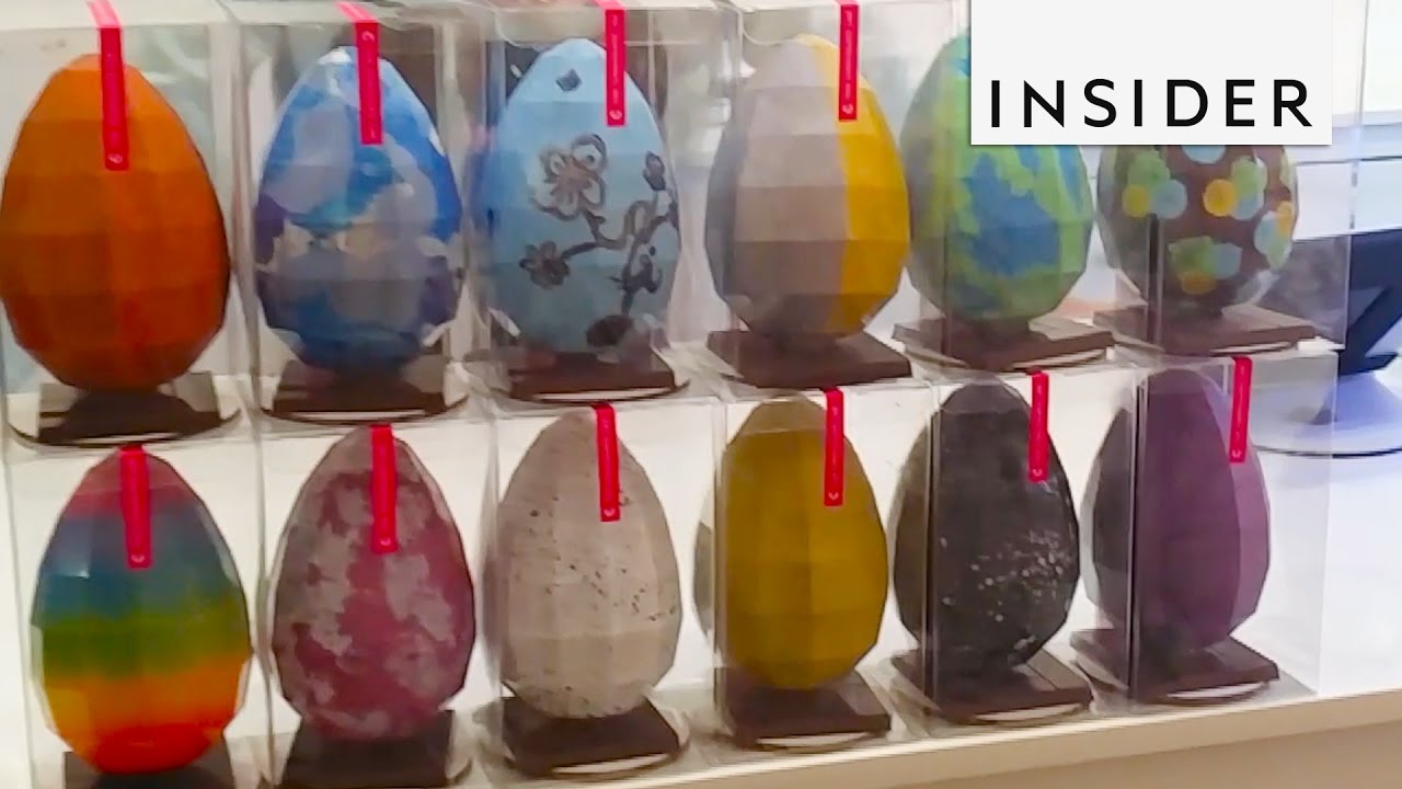 Giant, Colorful Chocolate Easter Eggs