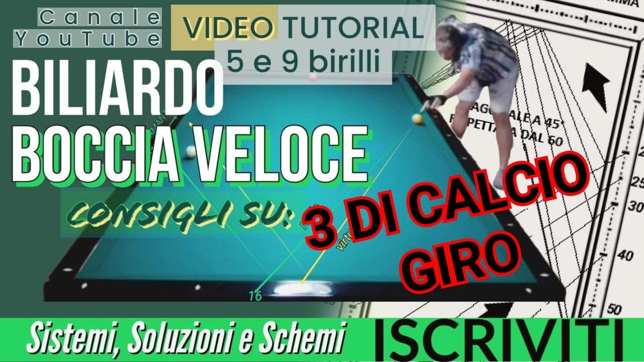 BILIARDO - v.24 - GIRO O TRE DI CALCIO CON SISTEMA NUMERICO . SUGGERIMENTO
