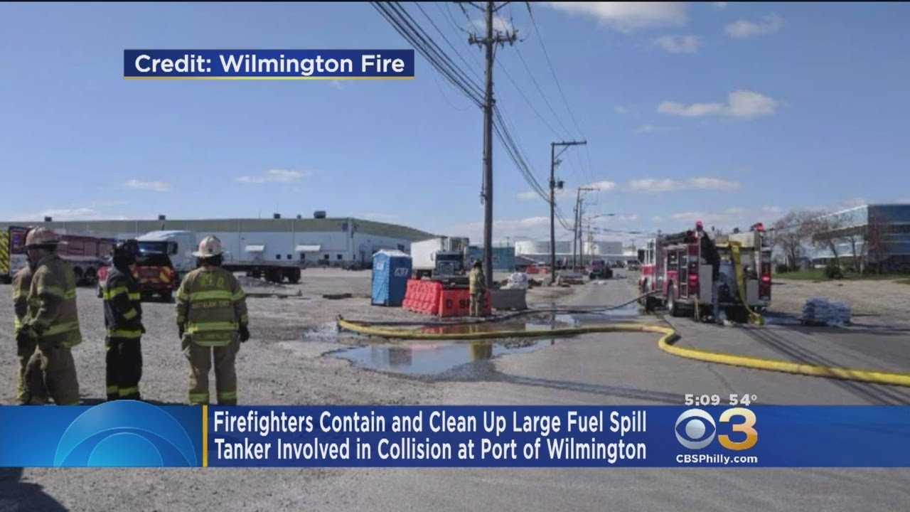 Firefighters Contain And Clean Up Large Fuel Spill
