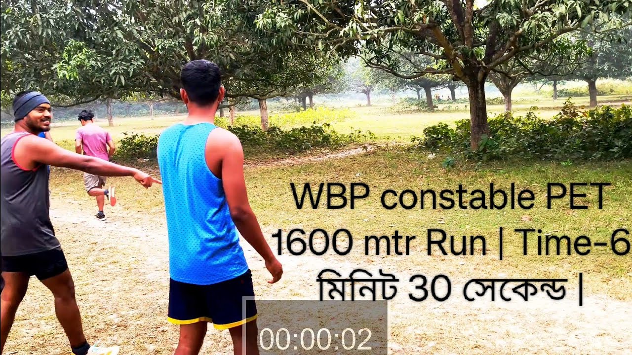 WBP constable PET 1600 mtr Run | Time-6 মিনিট 30 সেকেন্ড |Wasim vs Joshim @Teghari Rampur Farm Back