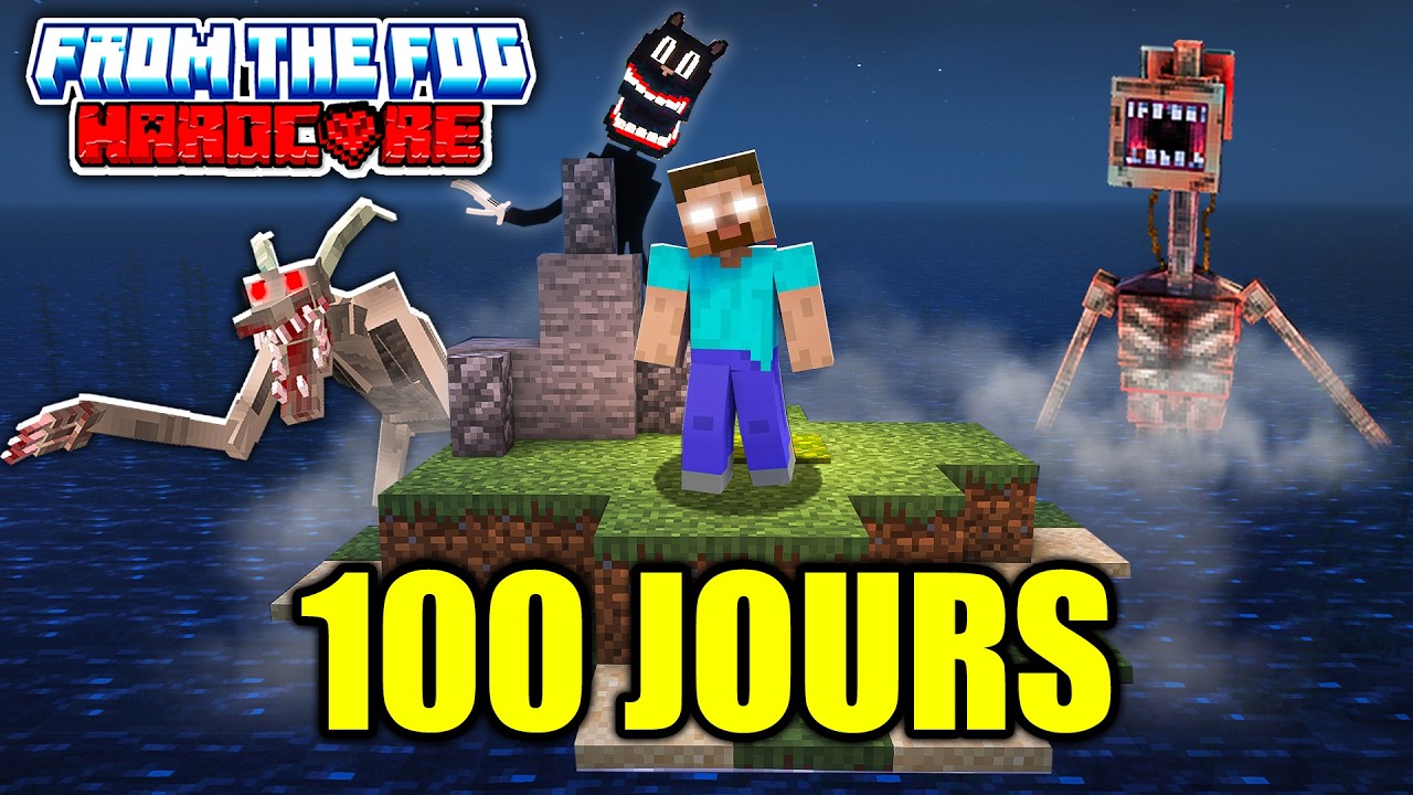 SURVIVRE 100 JOURS sur une ILE DÉSERTE avec des DWELLERS en Hardcore Minecraft (From the Fog - Film)