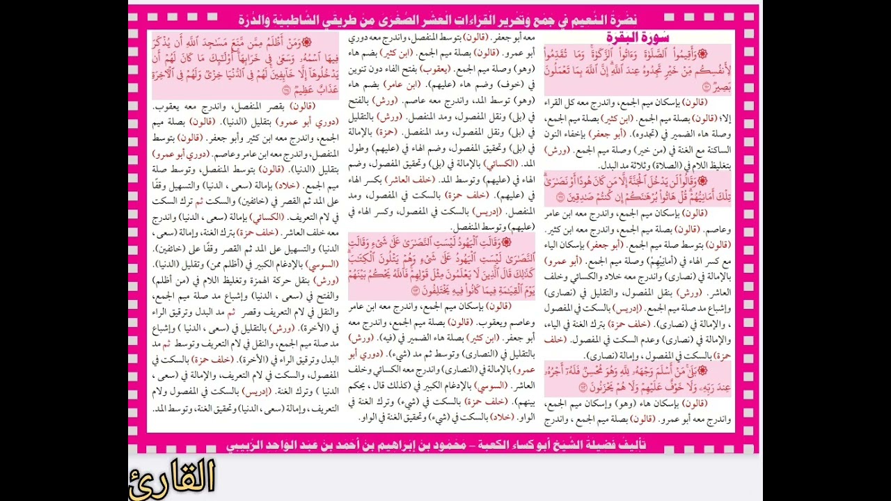 [٢] الربع السابع من سورة البقرة بالقراءات العشر الصغرى _ القارئ الشيخ/ محمود بن إبراهيم الزبيبي 