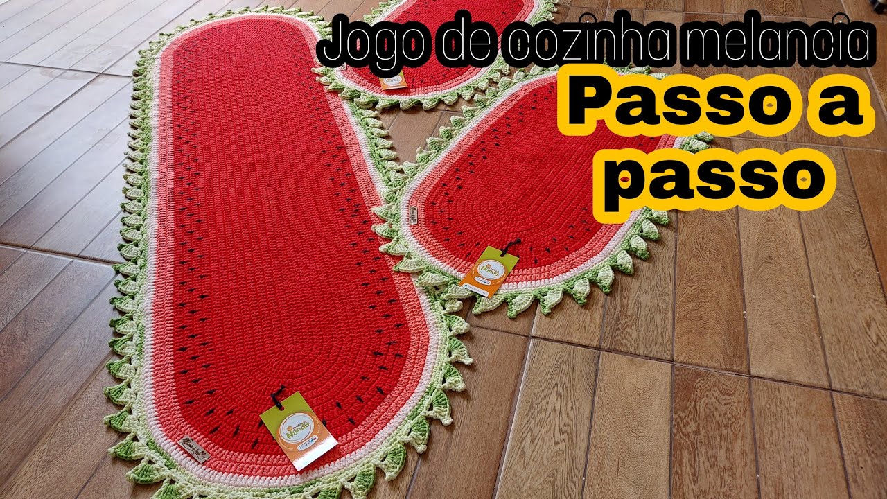 JOGO DE COZINHA MELANCIA/PASSO APASSO CROCHET/MELANCIA /CROCHÊ DA NANDA 🍉🍉🍉🍉