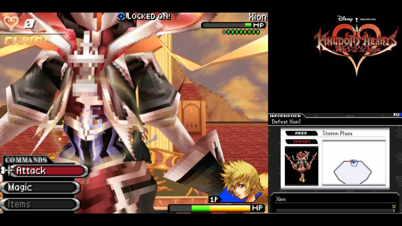 Kingdom Hearts 358/2 Days (NDS) HQ: Day 357 - Xion Boss Battle (720pHD)