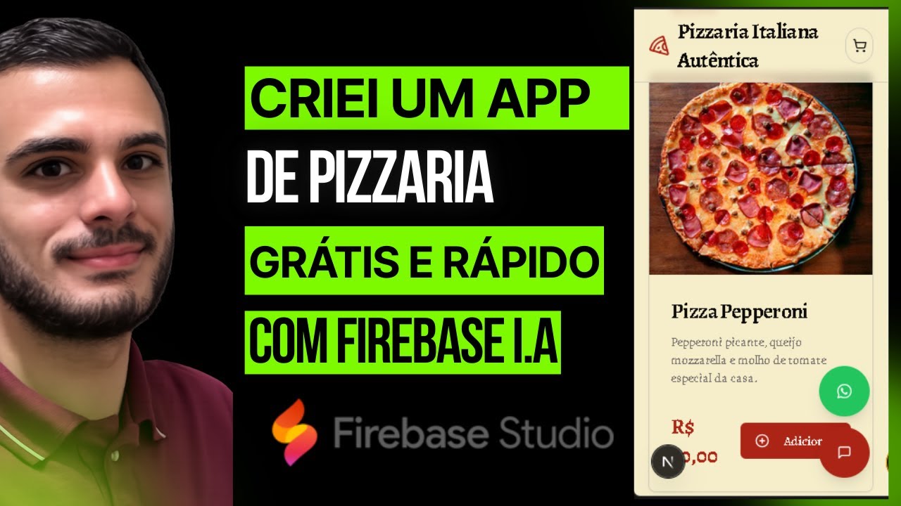 Criação de Site de Pizzaria - Com Firebase Studio I.A em Minutos GRÁTIS