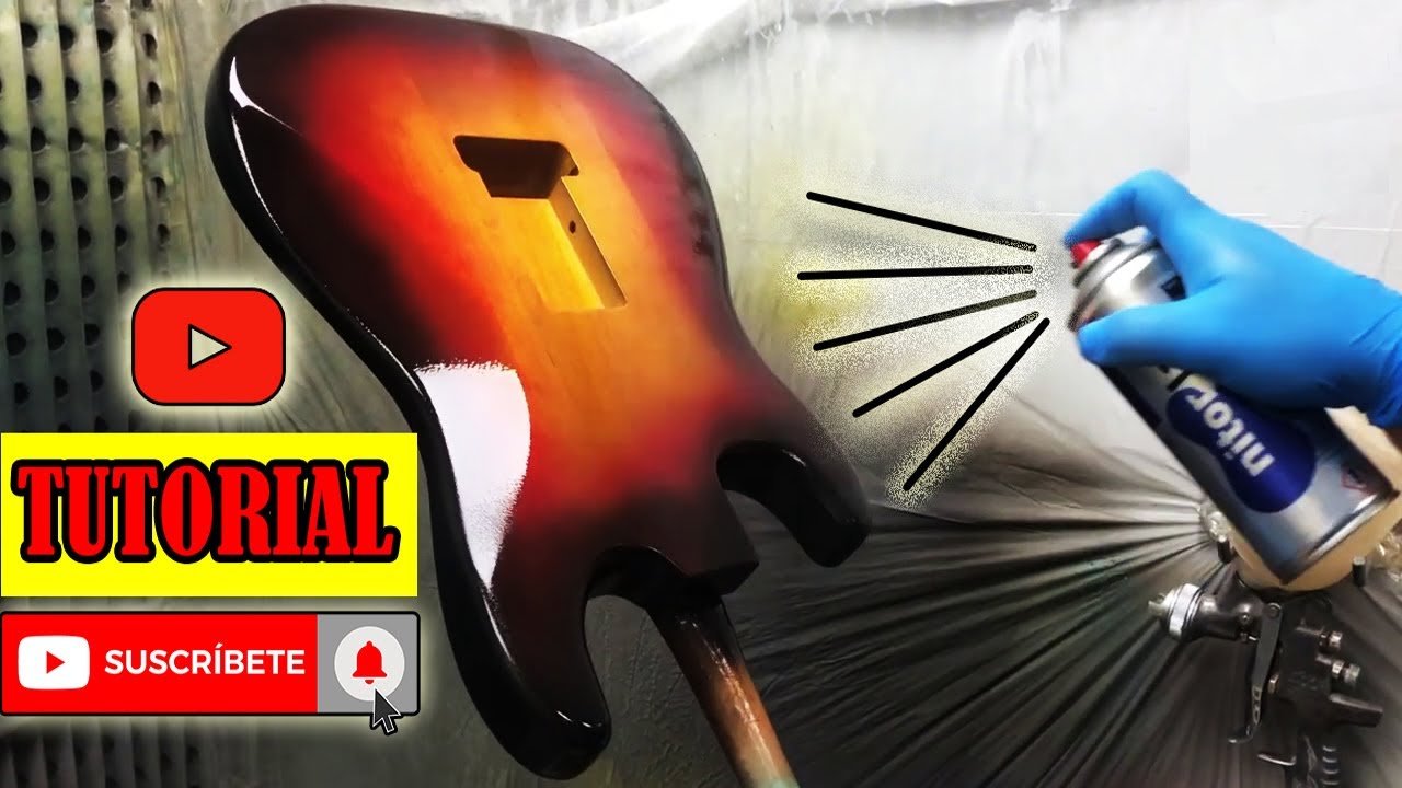Como PINTAR GUITARRA ELECTRICA con SPRAY - ACABADO SUNBURST