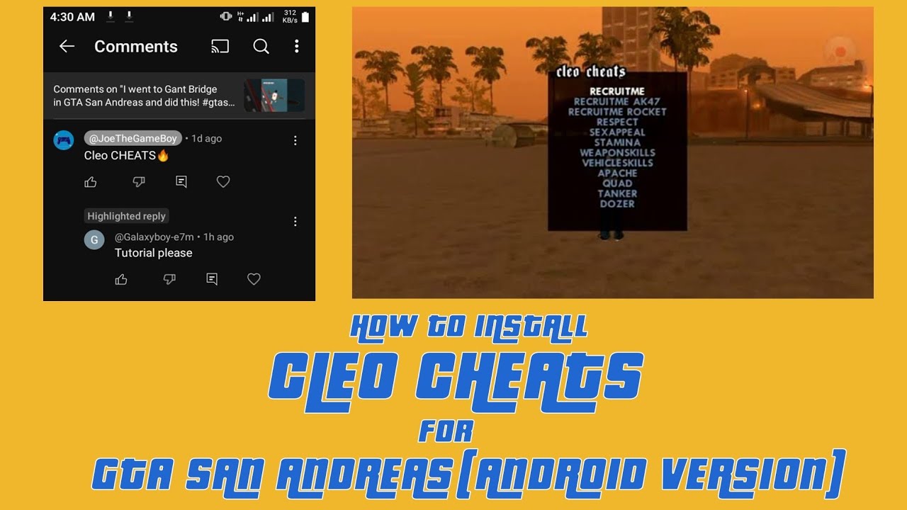 GTA San Andreas - How to install CLEO CHEATS for Android (Tutorial Request)
