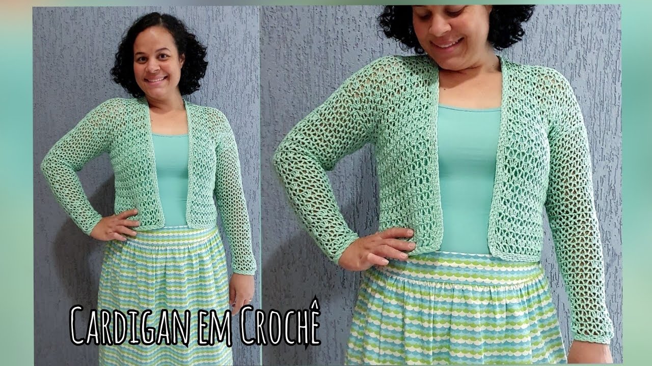 Cardigan de Crochê passo a passo Vários Tamanhos Iniciantes!