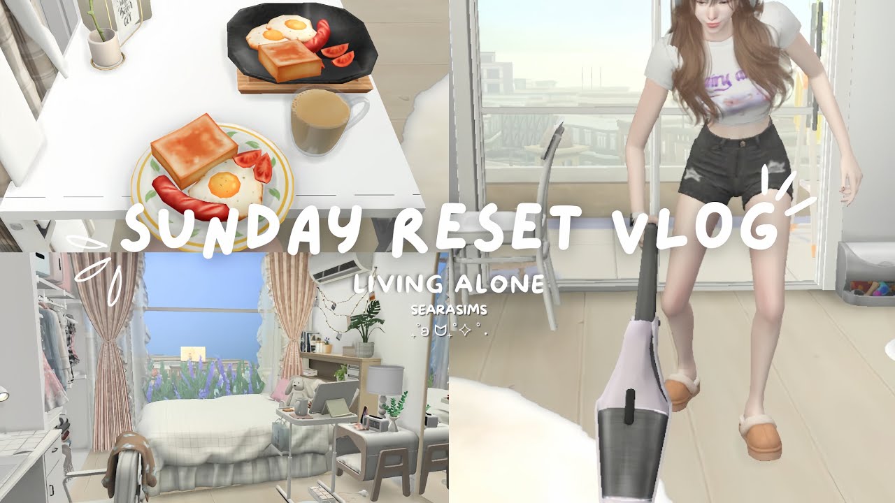 [SIMS 4 VLOG]⋆.˚my Sunday reset vlog✧˚✿🧽🧹🍳 cleaning, productive day, cooking etc. | Liya #4