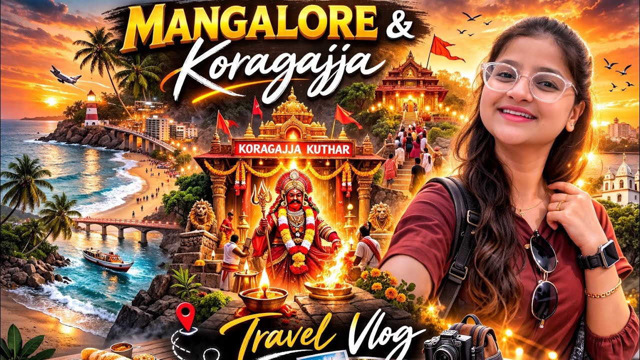 Mangalore Trip Vlog 🌴 | Koragajja Kuthar Darshan 🙏 | Hidden Power of Mangalore⚡️| Beaches,Food & Fun
