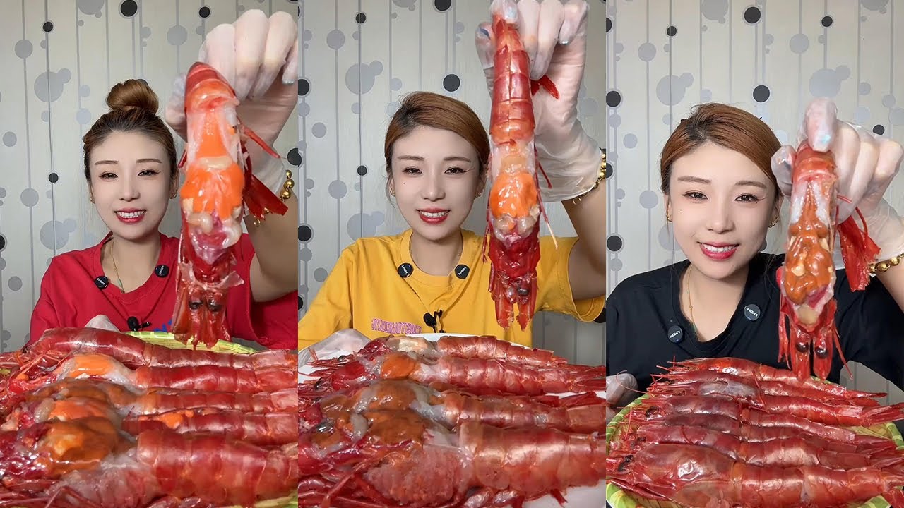 【XueYan Mukbang】Carabinero prawn🦐🦐#Seafood#asmr