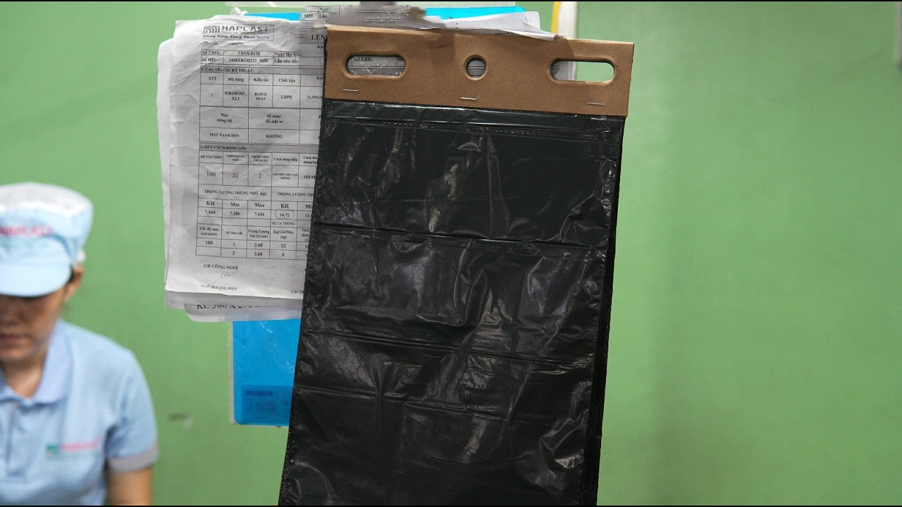 How Black Block Header Plastic Bags Are Made in Factory | HAPLAST GROUP