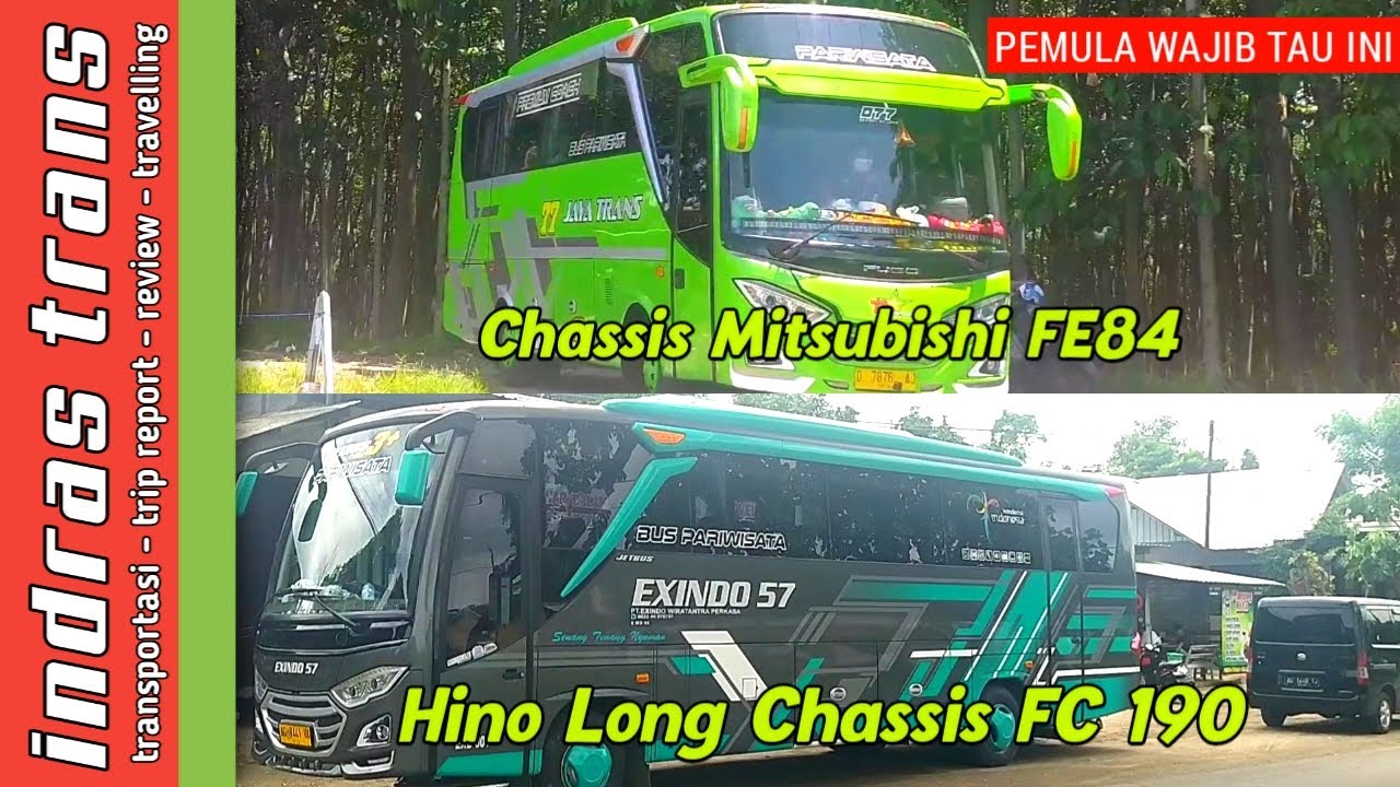 Perpaduan bus medium long chassis dan bus medium mitsubishi | hino fc 190 vs mitsubishi fe84
