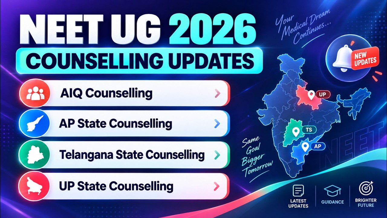 👉NEET UG 2026 Counselling | AIQ, AP, Telangana & UP State Counselling Latest Updates #neet2026