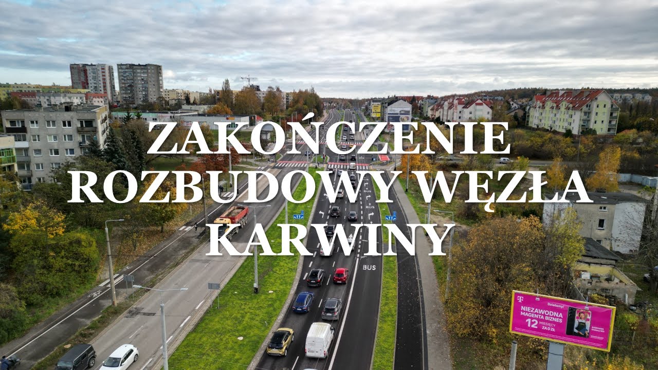 Zakończenie prac na węźle Karwiny. Widok z drona.