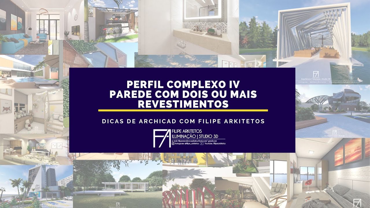 PAREDE COM DIFERENTES REVESTIMENTOS NO ARCHICAD COM FILIPE ARKITETOS