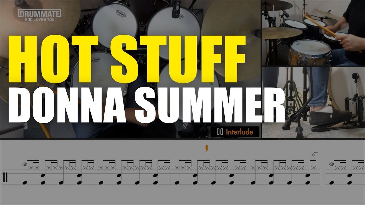 [Lv.12] Hot Stuff - Donna Summer  (★★★☆☆) | Drum Cover, Lessons, Tutorial,Sheet Music| DRUMMATE