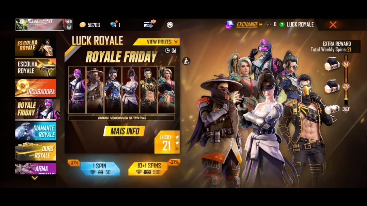 ff new Diamond royal spin 😍