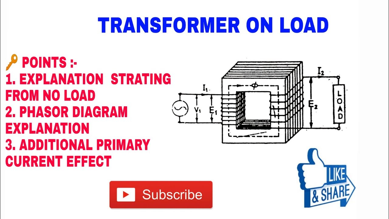 9. TRANSFORMER ON LOAD || CONDITION OF  TRANSFORMER  WHEN IT IS LOADED AND PHASOR DIAGRAM ||