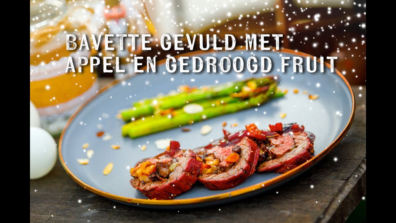 Kerstbarbecue #3 | Bavette gevuld met appeltjes en gedroogd fruit| hoofdgerecht | Fire&Food TV