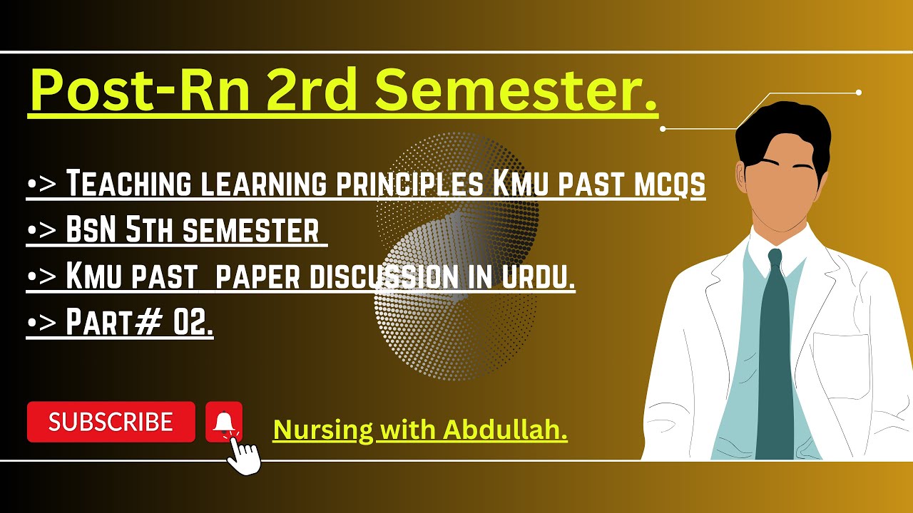 teaching learning principles Kmu past mcqs| TLP Kmu past paper in Urdu| post-Rn 2nd & Bsn 5th |