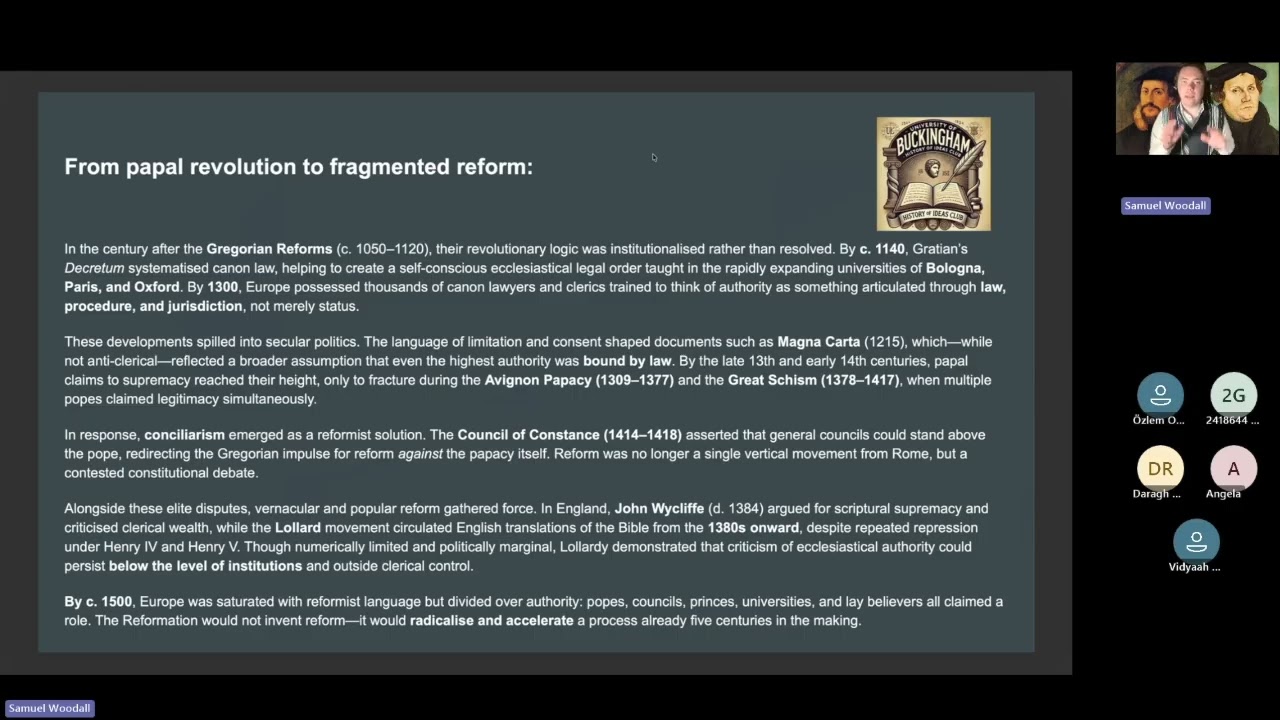 The Gregorian Reforms and the Protestant Reformation: Changing Concepts of Law and State (Live)