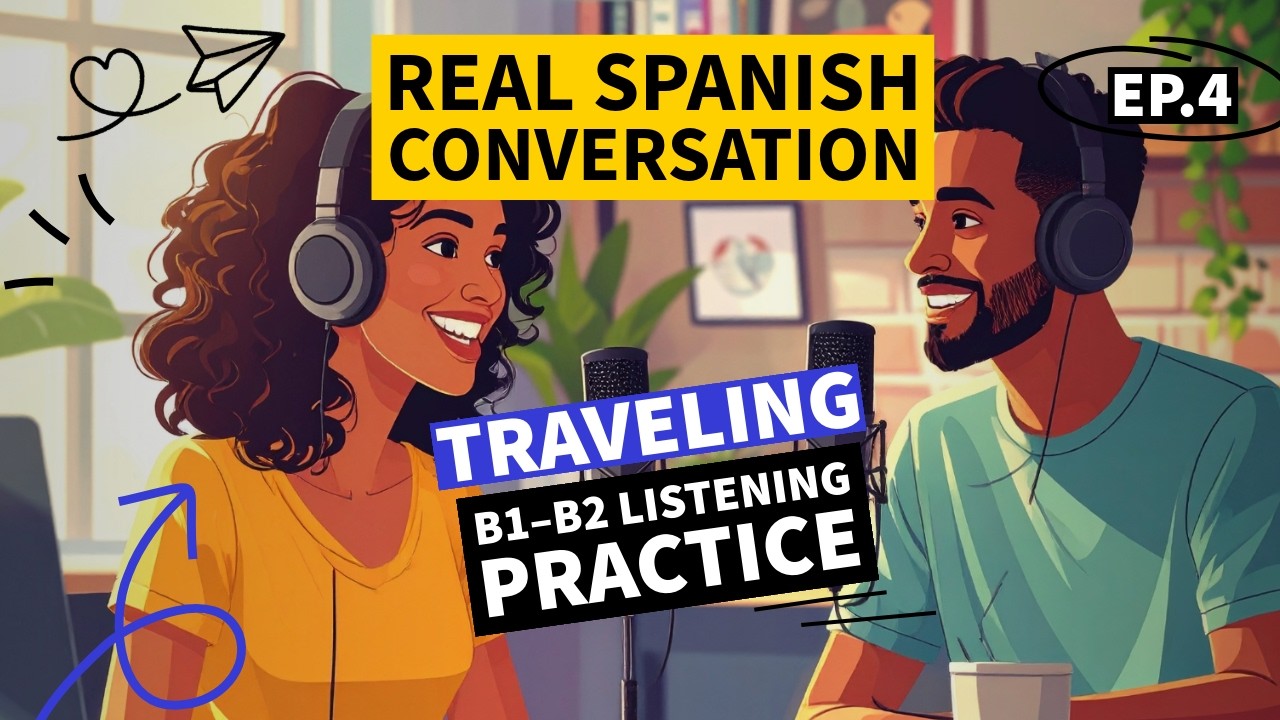 Real Spanish Conversation | Traveling: Airports & Hotels ✈️🏨 | B1–B2 Listening Practice