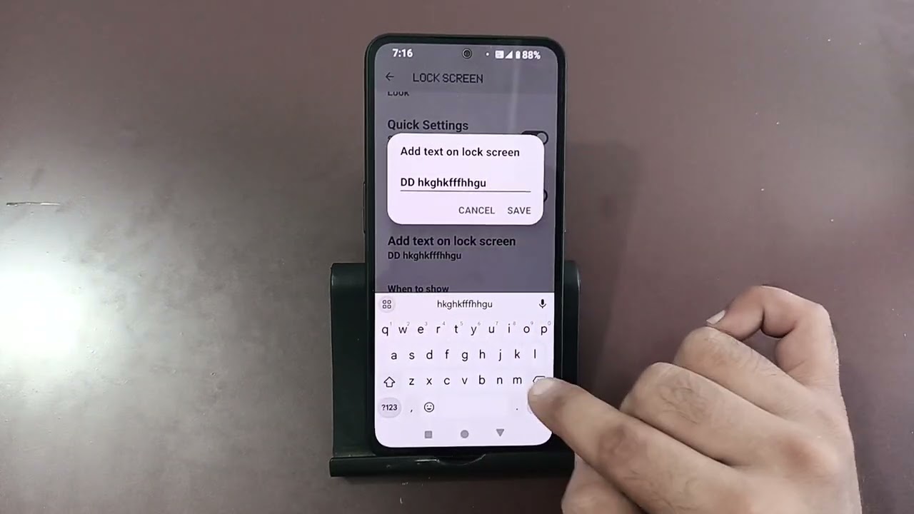 how to add text on lock screen in nothing phone 2a Plus, text ko lock screen per likhen