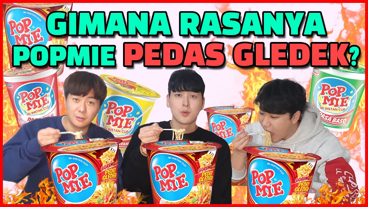 POPMIE PEDES GLEDEK REAKSI ORANG KOREA | Kira-kira apa Pop mie favorit Oppa iseng ?