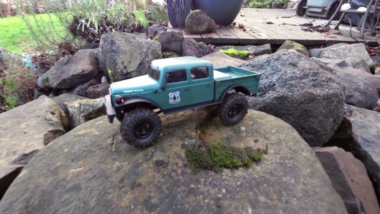 Axial SCX24 Dodge Power Wagon Rock Crawling Action