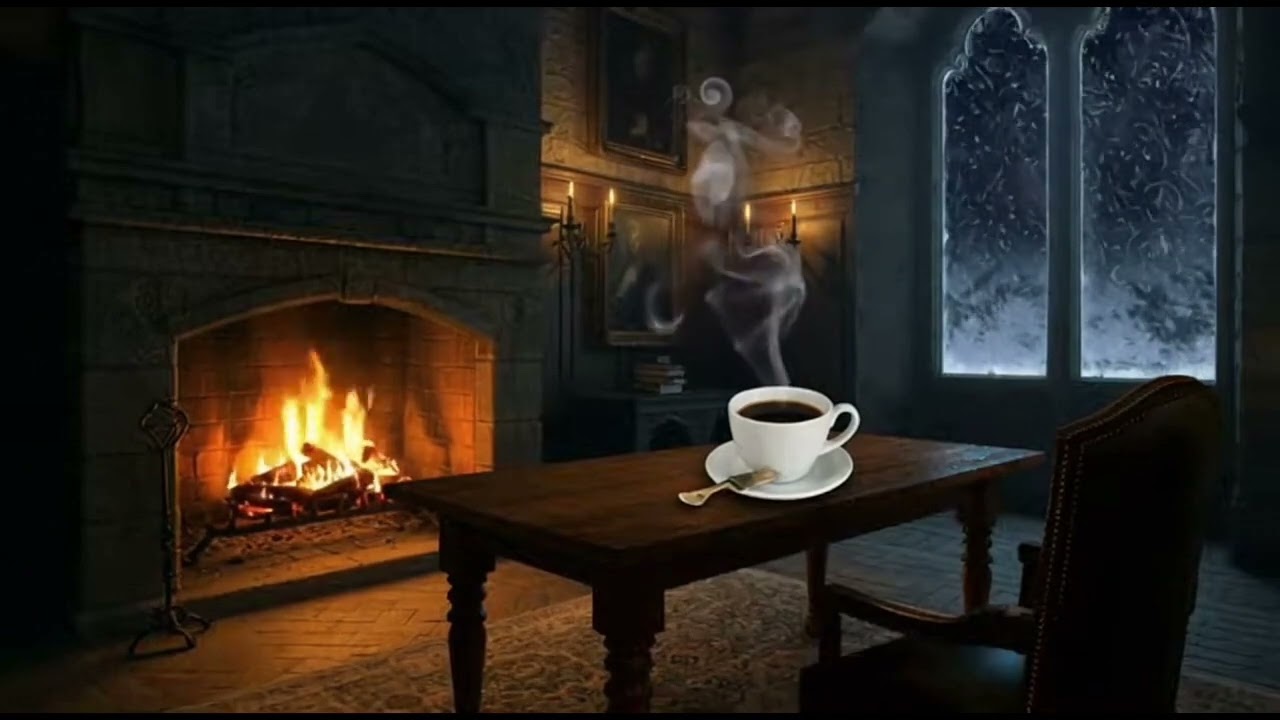 Gothic Castle Sorrow ASMR ❄️ Fireplace, Candles, Blizzard Ambience | Sleep & Deep Relaxation