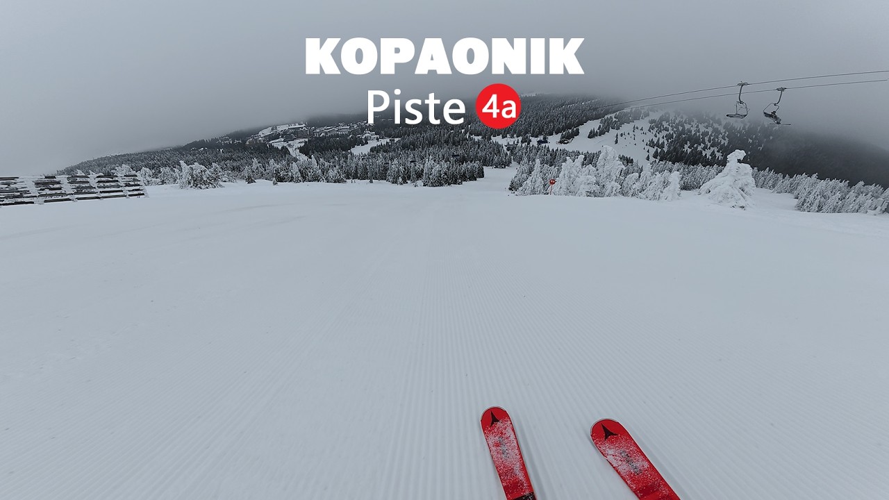 Skiing, Kopaonik, Serbia, February 2026 - Piste Pancicev vrh 4a Red