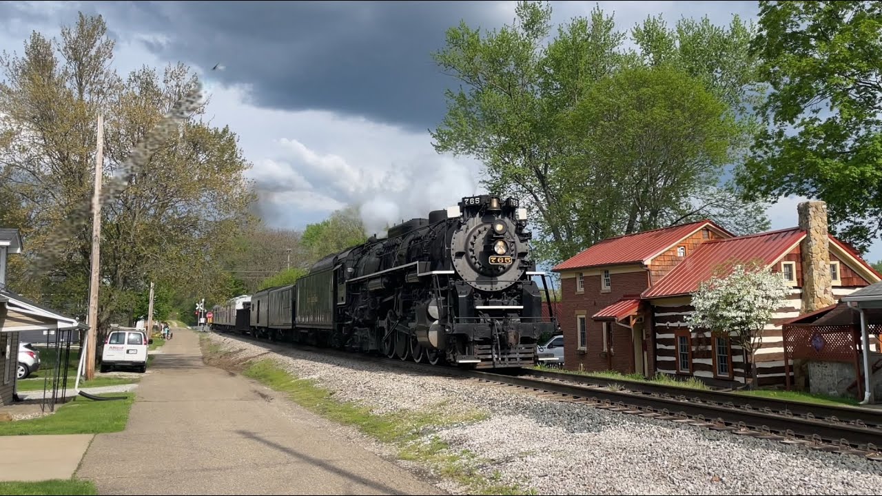 NKP 2-8-4 765's ferry move on the W&LE Cleveland Sub from Mogadore, OH to Brewster, Ohio on 5/5/25