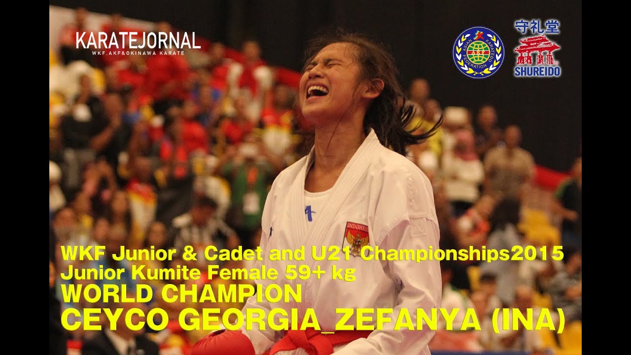 WKF2015 Junior Kumite Female 59+ kg World champion CEYCO GEORGIA_ZEFANYA (INA)