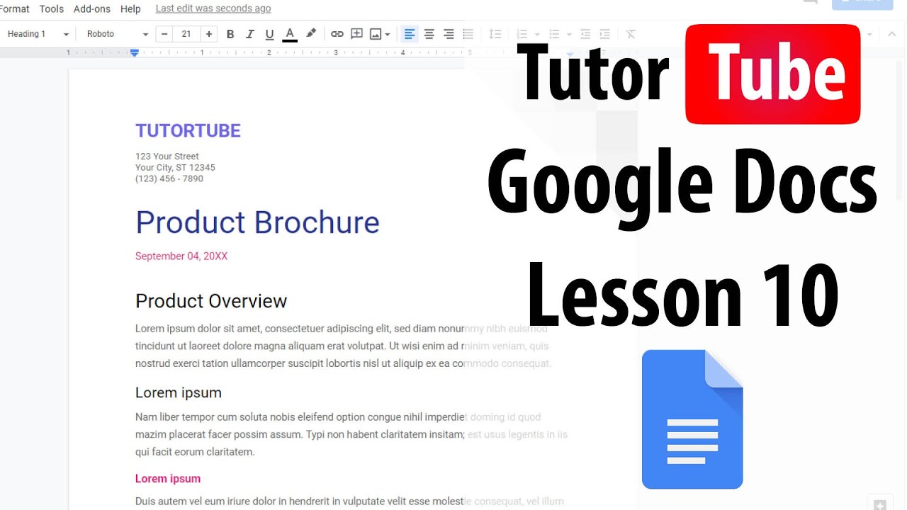 Google Docs Tutorial - Lesson 10 - Paint Format Options