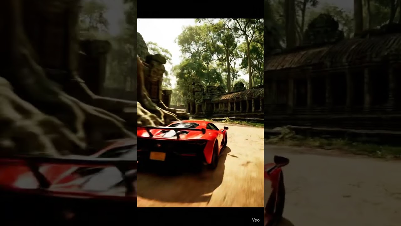 Supercar Vs jungle in Siem Reap Angkor Cambodia 
